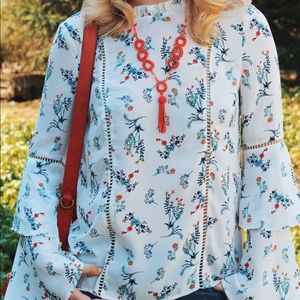 Nordstrom floral ruffle blouse